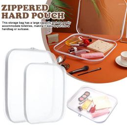 Storage Bags Zippered Pouch Durable Zipper White Toy Pencil Hard Makeup Storages Box Plastic J6h5