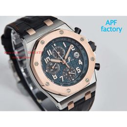 Men's Steel Ceramics Chronograph Designers SUPERCLONE Time Factory Movement 42Mm Alloy Series APF The Mechanical Automatic White 26470 Watch 589 montredeluxe