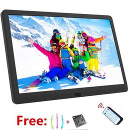 Digital Photo Frames Fashion 15/14 inch Screen LED Backlight HD 1280*800 Digital Photo Frame Electronic Album Picture Music Movie Full Function Good 24329