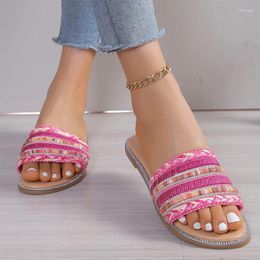 Slippers Luxury Crystal Women Flats Shoes Summer Open Toe Beach Sandals Slingback Walking Flip Flops Trend Outdoor Mujer Slides