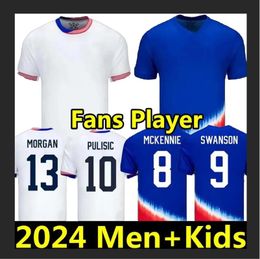 2024 PULISIC Usas Soccer Jerseys REYNA AARONSON WEAH ACOSTA Mckennie 23 24 Maillot De Futol FERREIRA DEST MORGAN US A Football Shirt RAPINOE DUNN Men Women Youth Size