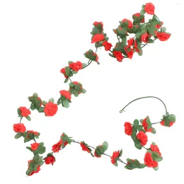 Decorative Flowers Christmas Artificial Wreath Wedding Decorations Silk Cloth Rose Garland Ornament