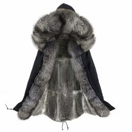 lg Parka Men Real Fox Fur Coat 2022 New Winter Real Rabbit Fur Liner Natural Fur Collar Hooded Thick Warm Male Jacket z4aX#