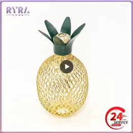 Strings Kedia LED Pineapple Light Metal Fruit Small Lantern Night Stall Decoration String Lamp For Bedroom Table