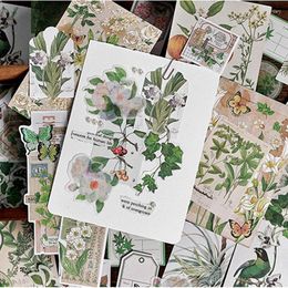 Gift Wrap 80 Pcs/Pack Flower Notes Memo Pad Journal Paper Diary Scrapbooking Cards Background Decoration 4 Choices