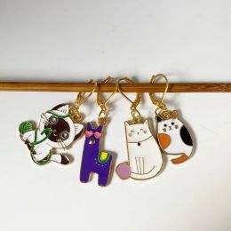 Knitting 4 Pieces Cute Cat Panda Stitch Markers for Knitting and Crochet, End Marker, Stitch Holder