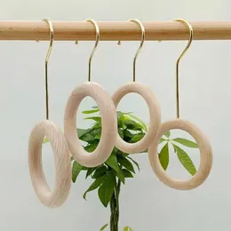 Hangers Wood Ring Hat Clip Sturdy Durable Loop Hanger Wholesale Scarf Rack Home Storage Creative Holder S-shaped Wooden