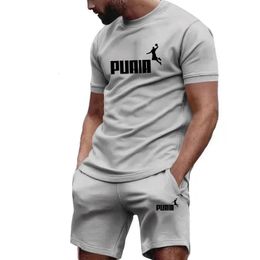 Summer Mens Sets Fashion Tracksuit Men Short Sleeve T ShirtsSport Shorts Suit Men Casual Men Clothing Mens Joggers Sets S-4XL 240412