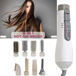 Hair Dryers Professional Hair Iron 8 In 1 Hair Dryer Brush Hot Comb Blow Dryer Hair Straightener Diffuser for Hair Dryer Hot Air Brush 240329