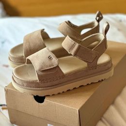 Designer Goldenstar Sandalen Australien Sommer Rindsleder Hausschuhe Strand Kreuz Slides Frauen Tasman Herbst Senf Samen Treibholz Kastanie Sandale 35-40