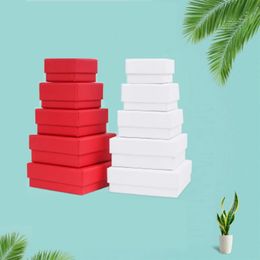 Paper Jewelry Box 5cmx5cm White Red Jewellery Gift Packaging Case Display for Ring Earring Pendant Christmas Present 24Pcslot 240315