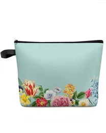 Cosmetic Bags Summer Fresh Flowers Makeup Bag Pouch Travel Essentials Lady Women Toilet Organiser Kids Storage Pencil Case