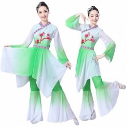 women's classical dance s elegant square dance new style suits ladies' Yangko clothes modern fan dance s f4wx#