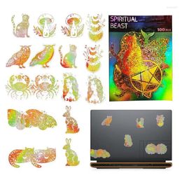 Gift Wrap Holographic Transparent Stickers 100pcs Scrapbooking Gold Shiny PET Stationery Ornaments For Calendars Phone