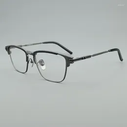 Sunglasses Frames 2024 Titanium Glasses Frame Men Myopia Prescription Eye Design Fashion Brand Square Computer Spectacles S-02T