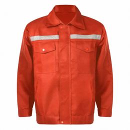 workshop Workwear Worker Sleeve Work Lg Jacket Mens Auto Stripe Uniform Factory Reflective Mechanic Repairman Womens S4lu#