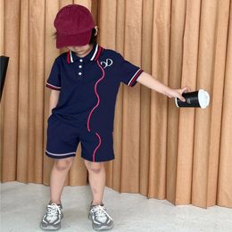 Kids Designer Clothes Newest Spring Summer Boys Clothes Letter Printing Short Sleeve Polo Tops +Pants 2Pcs Set Comfortable Cotton Children Clothes Outfits