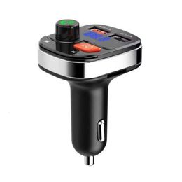 Upgrade Car Bluetooth 5.0 FM Transmitter USB Type C Car Fast Charger Colourful Handsfree Car Kit Mp3 Player Support TF Auto Accessories