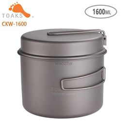 Camp Kitchen TOAKS Cookware Set Ultralight Titanium Pot Frying Pan Outdoor Camping Titanium Bowl Titanium Cup Picnic 1100ml 1300ml 1600ml 240329