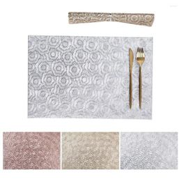 Table Mats Heat-resistant Pvc Mat Anti-slip Dining Placemat With Pattern For Home Holiday