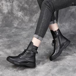 Boots 2024 Winter Arrivals Soft Women Shoes Woman Fashion Round PU Ankle Black Comfortable