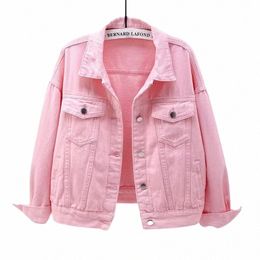 classic Denim Jacket Women Jeans 2023 Jean Boyfriend Jackets for Women Oversize Loose Coat Veste Femme Purple White Yellow Mujer r1MZ#