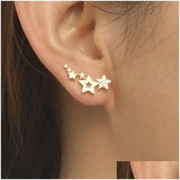 Ear Cuff Simple Stylish Star Women Shiny White Crystal Exquisite Versatile Female Drop Earring Fashion Jewellery Delivery Earrings Dhhxg