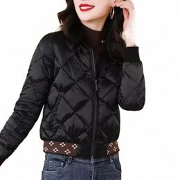 patchwork Woman Coat Thick Padding Short Black Quilted Padded Jackets for Women Cropped Duck Down Winter Models Aesthetic Casual q9ig#