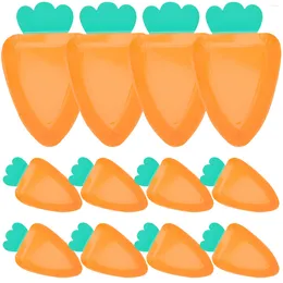 Disposable Dinnerware 12 Pcs Carrot Paper Plate Plates Decorate Delicate Fruit Gathering Shaped