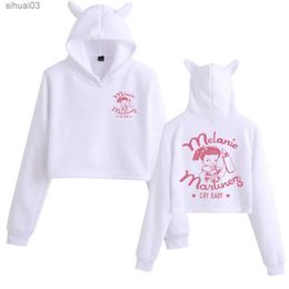 Men's Hoodies Sweatshirts Melanie Martinez Cry Baby Sweatshirt Long sleeved Womens Cute Cat Crop Top of the line Hip Hop HoodieL2403