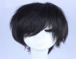 ZF S Black Anime Cosplay Wig Men Wigs Straight Synthetic Nature Hair Cheap Costume Wig Handsome Boy Style2093975