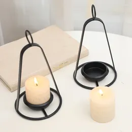 Candle Holders Black Nordic Style Iron Hanging Tealight Centerpiece Modern Glam Kerzenhalter Wedding Decoration