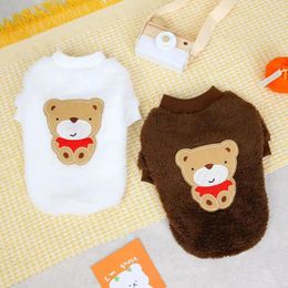 Dog Apparel Autumn And Winter Pet Plush Thickened Teddy Bear Puppy Hoodie