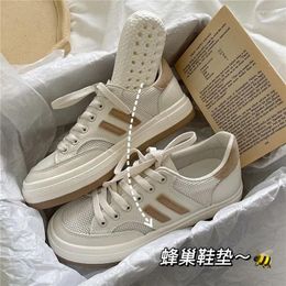 Casual Shoes 2024 Women White Korean Flat Canvas Sports Sneakers Platform Autumn Running Spring Rubber Vulcanize Trainers