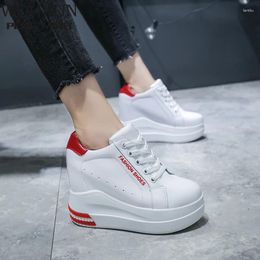 Fitness Shoes 2024 Elevator Women's Slanted Heel White Platform Casual Woman Vulcanize