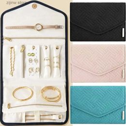 Other Home Storage Organisation Foldable Jewellery Box Travel Jewellery Organiser Portable Travel Earrings Ring Diamond Necklace Bracelet Storage Bag Y240329