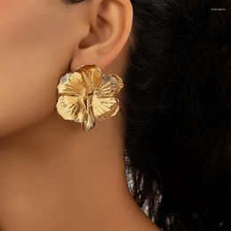 Stud Earrings Modern Jewelry Sweet Korean Temperament Metal Flower For Women Wedding Gifts Exaggerative Ear Accessories Selling