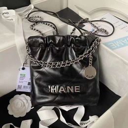 Designer Bags Shoulder Chain Bag Clutch Flap Totes Bags C 22bag Lingge Xiangfeng 2023 New Ins Tote Oil Wax Cowhide Garbage Chain Crossbody Bag One Shoulder Handheld