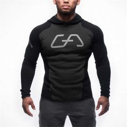 Muscle Brother Sweater Mens Sports Fitness Pullover Slim Fit Hooded