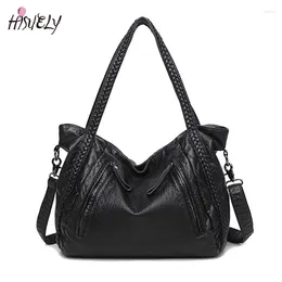 Shoulder Bags HISULEY Soft PU Leather Woven Tote Fashion Women Messenger Bag Larger Waterproof Designer Female Purses