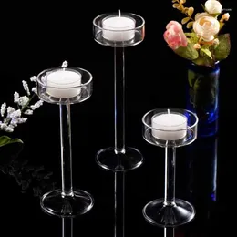 Candle Holders 1Pc Glass Simple Table Candlestick Wedding Decoration Bar Cup Party Living Room Home Decor