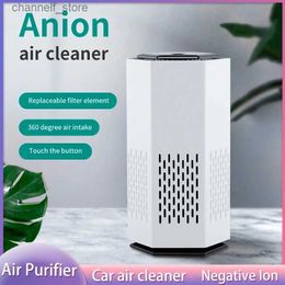 Air Purifiers New Youpin Car Air Purifier Cleaner Negative Ion HEPA Remove Smoke Odour Portable Air Freshen Generator Home FreshenerY240329