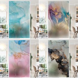 Films Static gluefree frosted glass film window grille sticker bathroom balcony window marble flower texture antipeep film