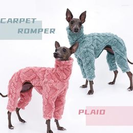 Dog Apparel Greyhound Plush Four Legged Jacket With Double-sided Insulation Solid Colour Comfortable Clothing