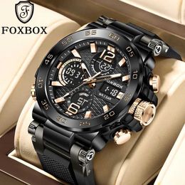 Armbanduhren FOXBOX Digitale Männer Militäruhr Wasserdichte Armbanduhr LED Quarzuhr Sportuhr Männliche Große Uhren Mann Relogios Masculino 24329