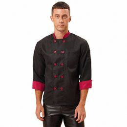 mens Womens Unisex Chef Shirt Adults Kitchen Work Uniform Cook Jacket Coat Hotel Restaurant Canteen Waiter Costume with Pockets b2I1#