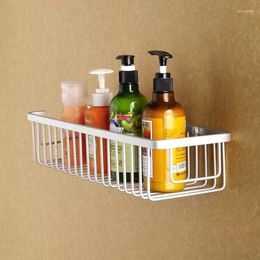 Hooks 1PC Bathroom Shelves Chrome Silver Wall Rack Towel Washing Shower Cosmetic Basket Home Accessories Bath Shelf OK 0718