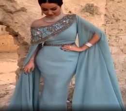Luxuriöse arabische Aso Ebi Sexy Meerjungfrau-Abendkleider 2020, Perlenkristalle, Ballkleider, Chiffon, formelle Party, zweites Empfangskleid 6979382
