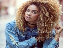 Afro Hair Top Short BOB Blonde Silky Curly Wavy Wig Simulation Like Human Hair Wigs For Black Women Y demand4070892