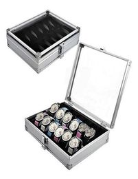 High Quality Metal case 612 Grid Slots Wrist Watch Display case Storage Holder Organizer Watch Case Jewelry Dispay Watch Box T2007814119